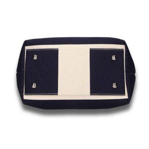 Navy Striped Tote Bag with Removable Shoulder Strap - Summer